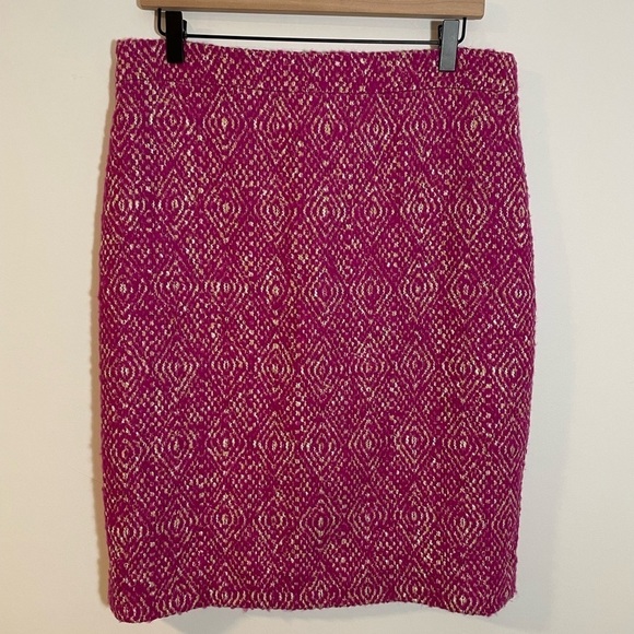 J. Crew Dresses & Skirts - J Crew No 2 Pencil Pink Tweed Lined Skirt Diamond Design Women Size 8 Wool Blend
